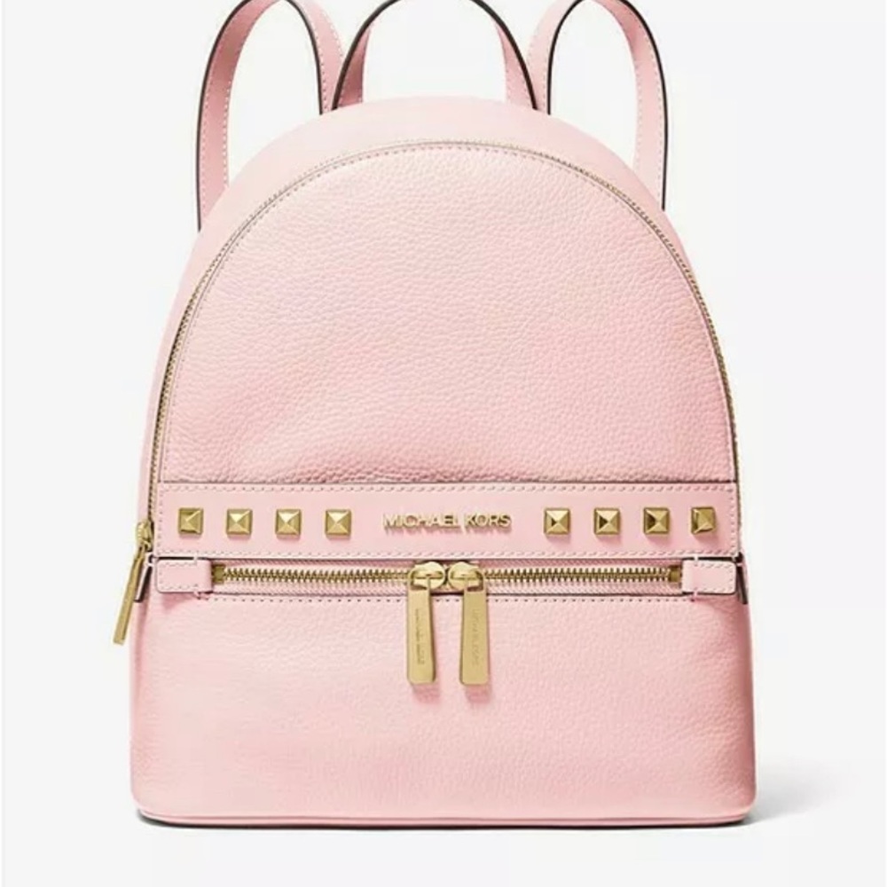 Michael Kors Pink Backpack with Gold Accents